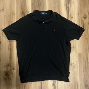 Ralph Lauren Black Polo Smooth Soft Cotton with Red Pony Logo
